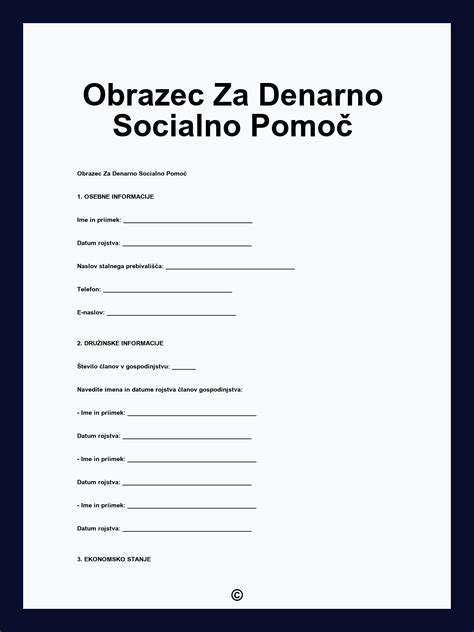 infografika o pogojih za denarno socialno pomoč
