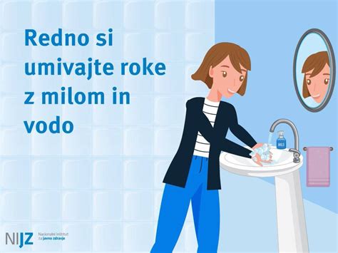 shema pravilnega čiščenja pora pod tekočo vodo