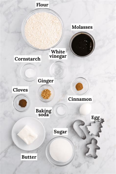 Ingredients for gingerbread cookies
