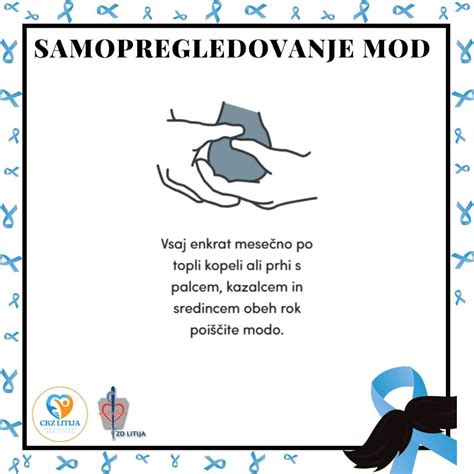 Infografika z navodili za samopregledovanje mod