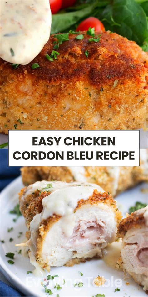 Step-by-step infographic on how to make Chicken Cordon Bleu