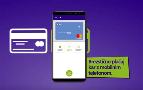 Shema delovanja mobilne denarnice, ki prikazuje povezavo med bančnim računom, kartico in plačilnimi mesti