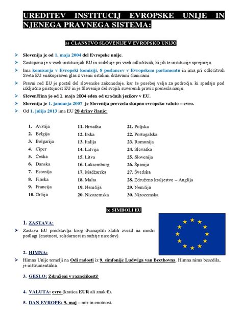Prikaz pravnega sistema in direktiv EU