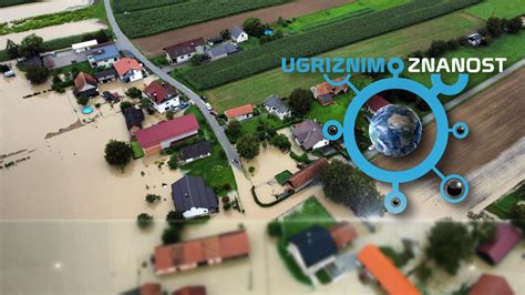 Tematska fotografija poplavljenega območja in posledic poplav