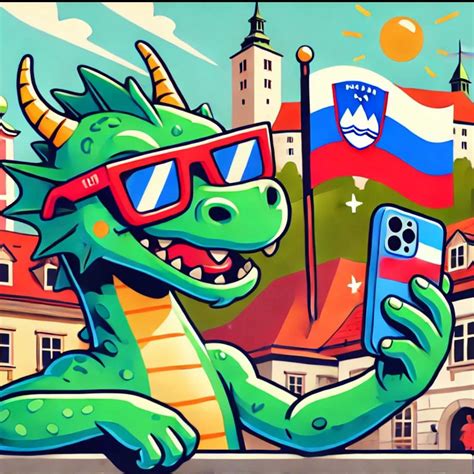 Ilustracija pizze, ki jo dostavljavec nosi po Ljubljani