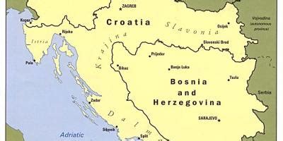 Zemljevid Bosne in Hercegovine z razdelitvijo po Daytonskem sporazumu