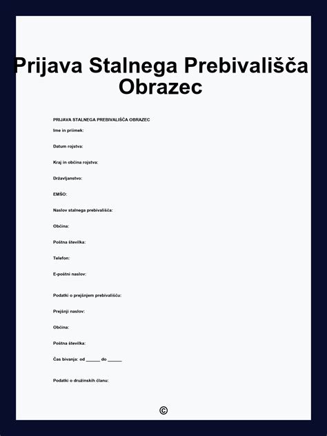 infografika o postopku prijave stalnega prebivališča v Sloveniji