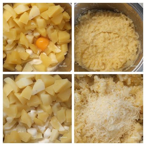 Sestavljena slika različnih jedi iz krompirja: pire, solata, pečen krompir