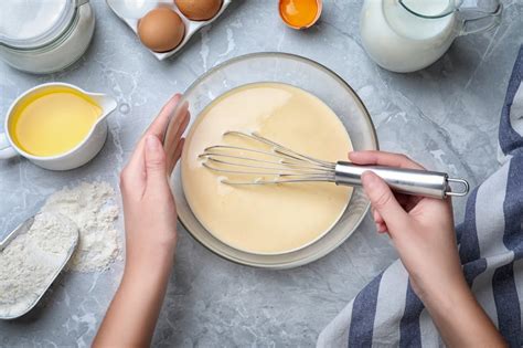Infografika: postopek mešanja testa za palačinke