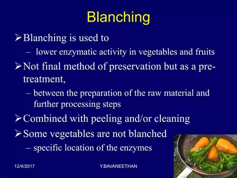 Infographics on the blanching process