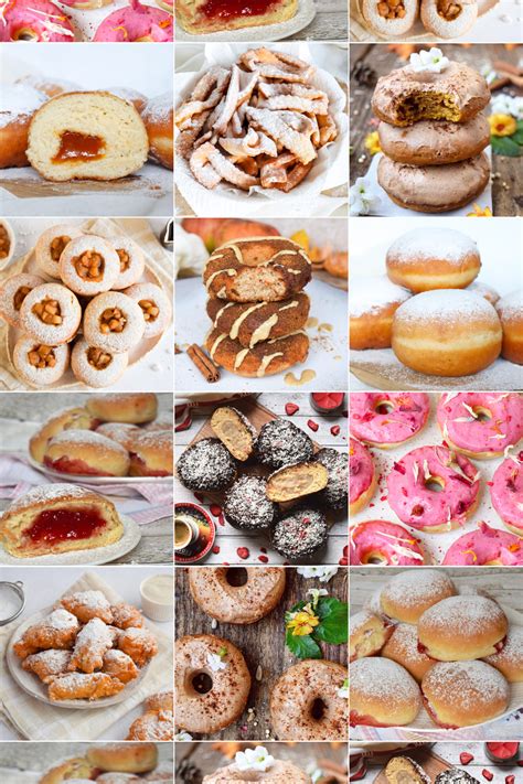 Infografika različnih vrst in okusov veganskih krofov