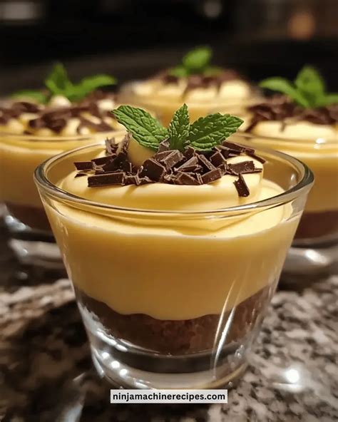 Thematic photo of creamy pudding dessert in glasses