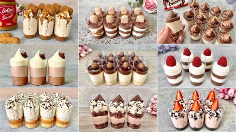 Thematic photo of no-bake desserts in glasses