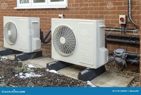 Thematic photo of a heat pump installation in a modern house