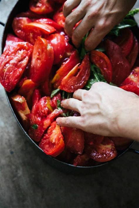 Ilustracija svežih, zrelih paradižnikov, pripravljenih za kuhanje