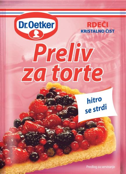 ilustracija vseh sestavin za piškotek torto z Dr. Oetker izdelki