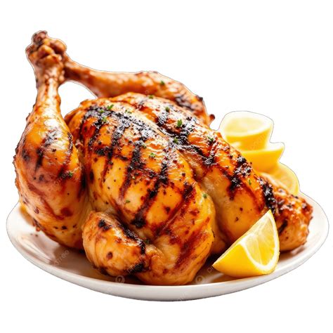 Photo of a perfectly grilled whole chicken with a fresh sauce