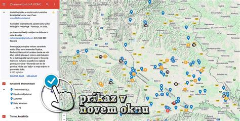 Zemljevid Prekmurja s poudarkom na kulinaričnih središčih