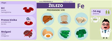 Infografika: Primerjava hemske in nehemske oblike železa ter njunih virov (meso, stročnice, zelenjava)