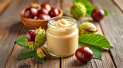 priprava naravnega mazila iz divjega kostanja v steklenih posodicah