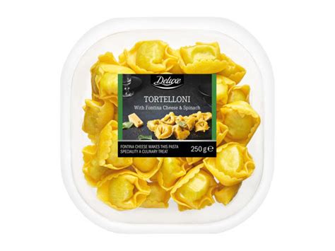 Pakiranje Lidl Deluxe Svežih Polnjenih Testenin Tortelloni z gobami
