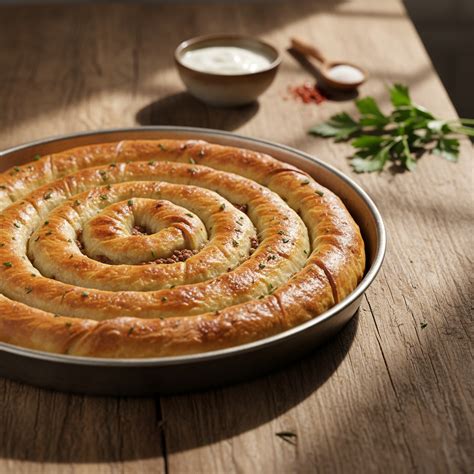 Sveže pečen domač burek v pekaču