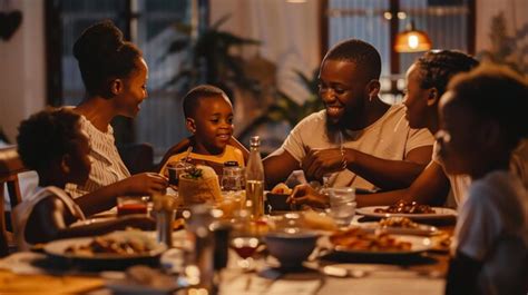 Thematic photo of a family gathered around a table with a roasted mesh roast