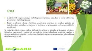 shema povezave med ekološko pridelavo, dobrobitjo živali in kakovostjo končnega izdelka (sira)