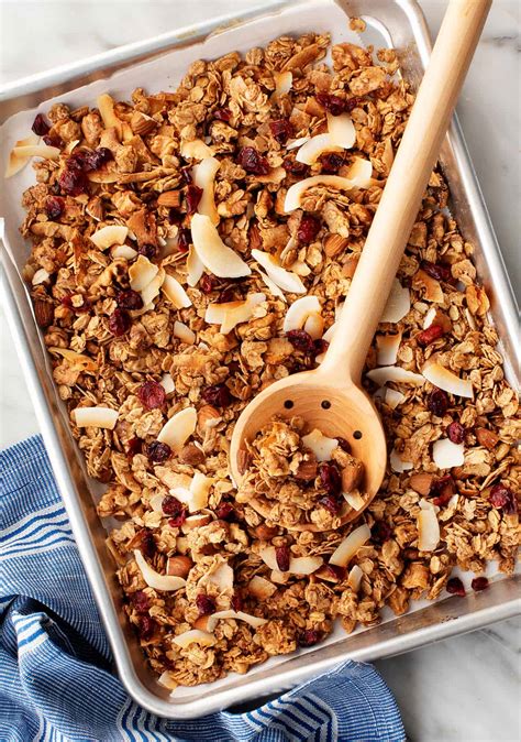 Thematic photo of homemade granola with nuts and dried fruits