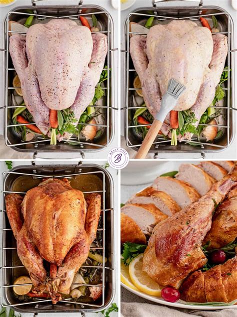 Infographic showing the steps for preparing a turkey roast in the oven
