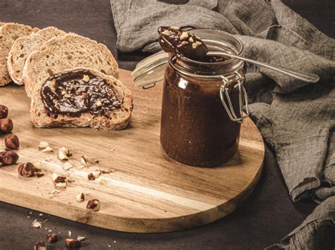 Thematic photo of homemade chocolate spread with fresh ingredients