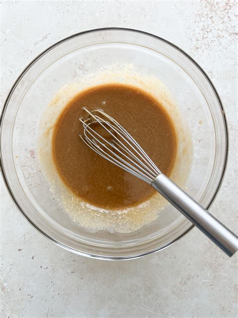 Photo of tahini and maple syrup being mixed
