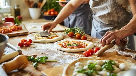Thematic photo of a person making pizza on a specialized stand.