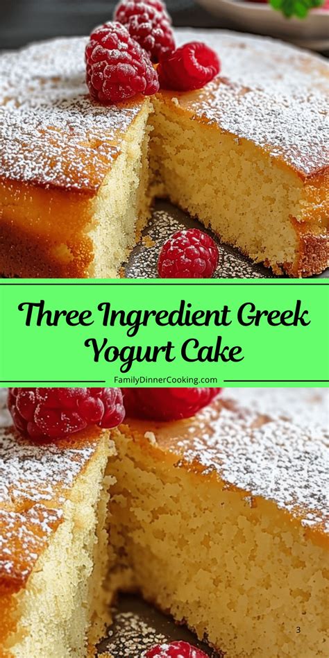 The finished Greek yogurt cake with fruit topping