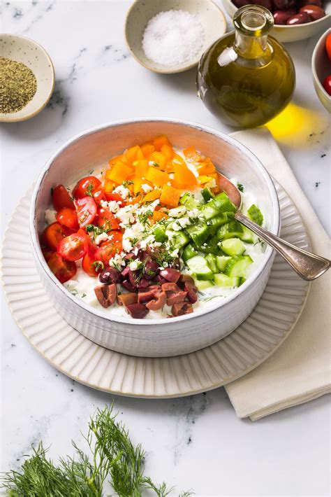 Thematic photo of Greek yogurt, skyr, or cottage cheese in a bowl