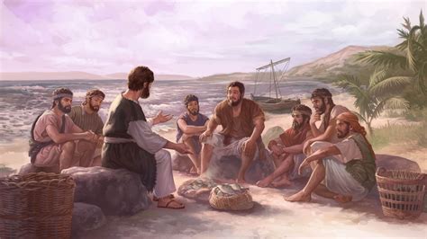 Ilustracija: Jezus pomnožuje kruh in ribe med množico