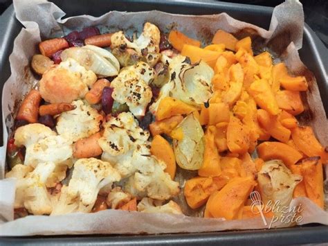 prikaz pečene zelenjave s solato