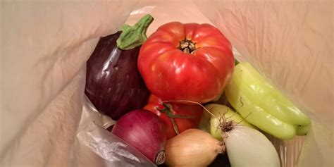 Tematska fotografija jesenske zelenjave na mizi (paradižnik, paprika, čebula, jajčevec)