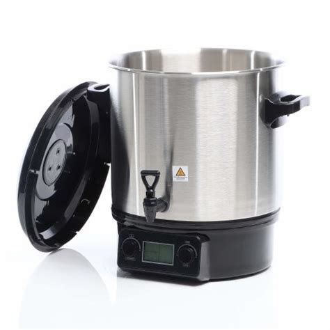 vizualizacija 2000W INOX električnega lonca za kuhano vino in konzerviranje s poudarkom na LCD zaslonu in prostornini 27L