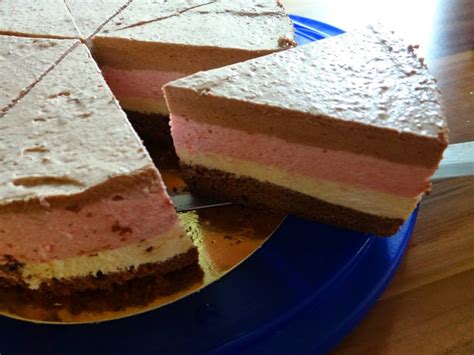 fotografija pečene čokoladne skutne torte z biskvitnim dnom