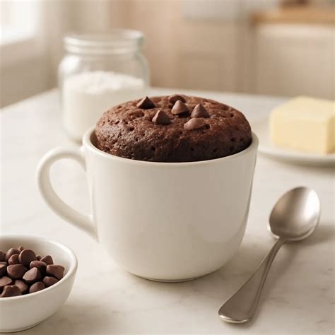 sestavine za čokoladno tortico v skodelici