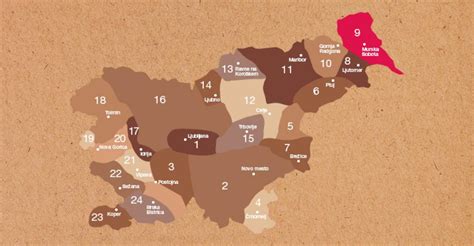 Zemljevid regij, kjer je jota tradicionalna jed (severni Jadran, Slovenija, Furlanija, Istra)