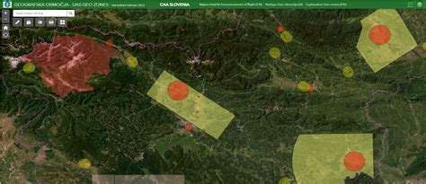 Shema: Geografska območja omejitev letenja v bližini letališč in heliportov