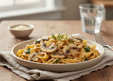 kremasta omaka z gobami in piščancem