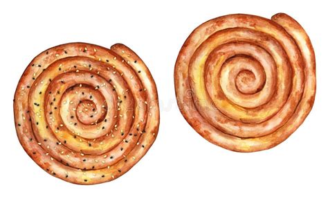 Ilustracija različnih vrst bureka, vključno z zelenjavnimi in mesnimi različicami.