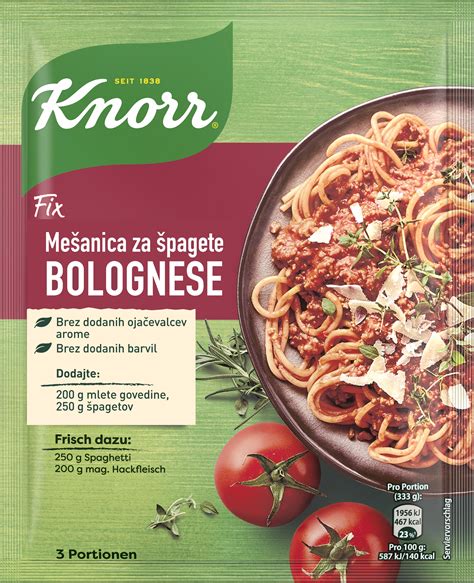 Fotografija pakiranja začimbne mešanice za špagete bolognese