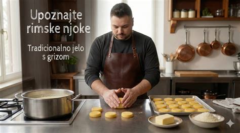 Infografika s sestavinami za rimske njoke