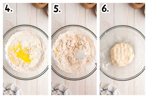 Infographic showing the steps of forming bread dumplings by hand