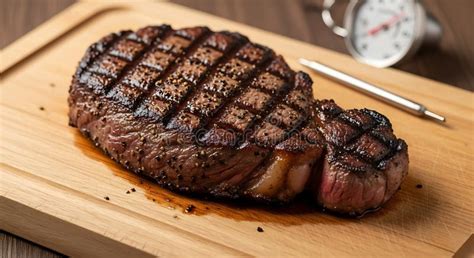 Photo of a perfectly grilled beef steak with grill marks
