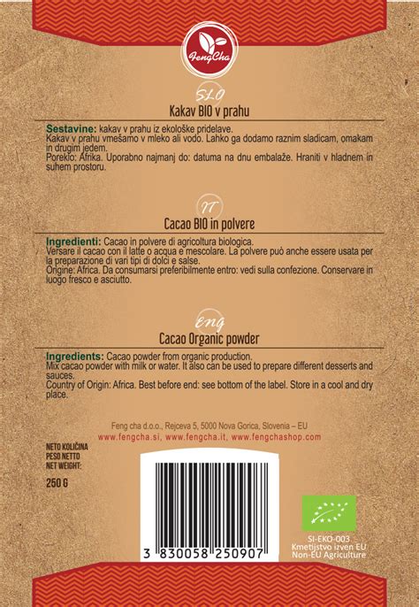 shema, ki prikazuje različne načine uporabe kakava v prahu